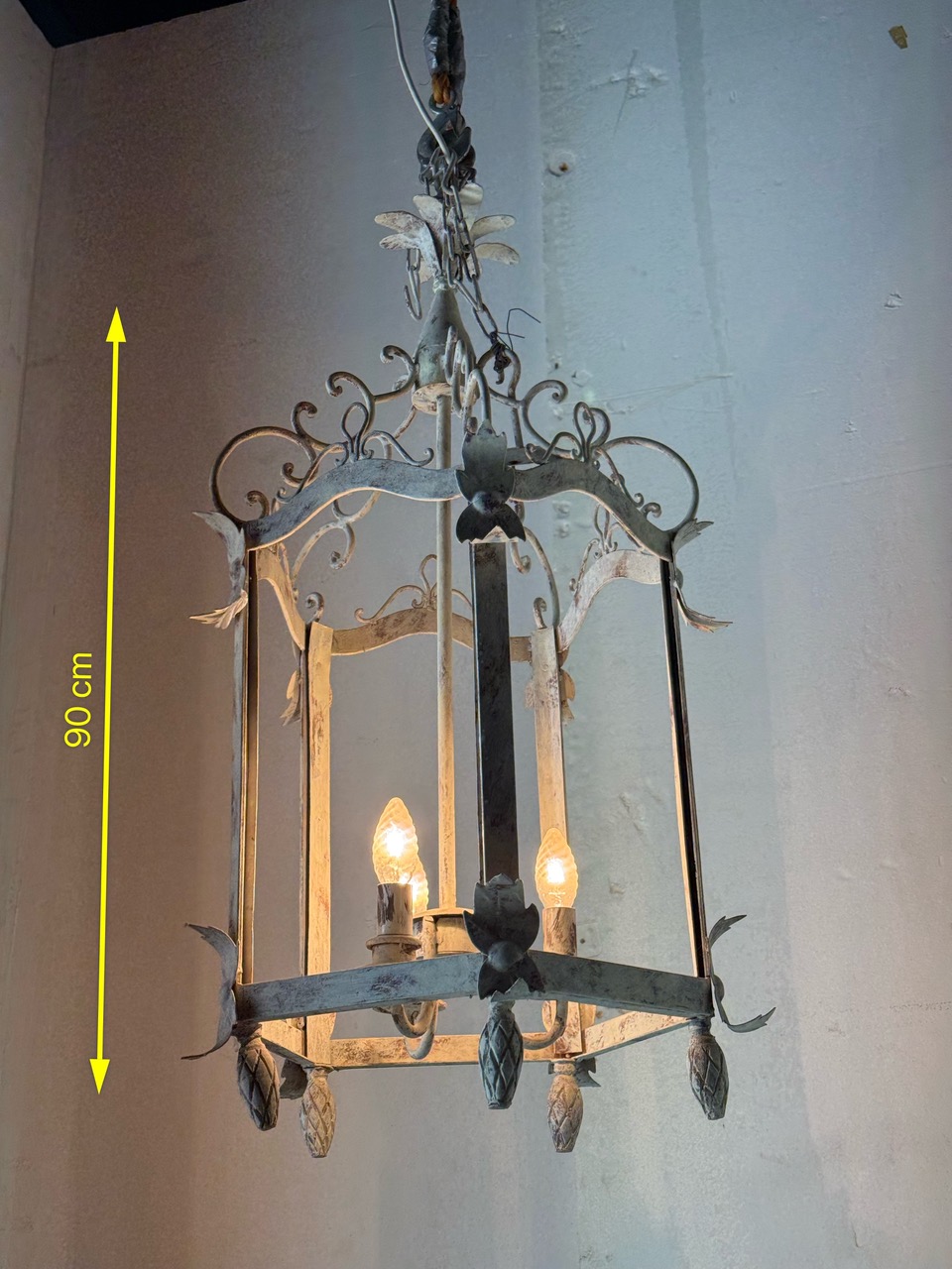 2 lanterne / lampadari da esterno in ferro