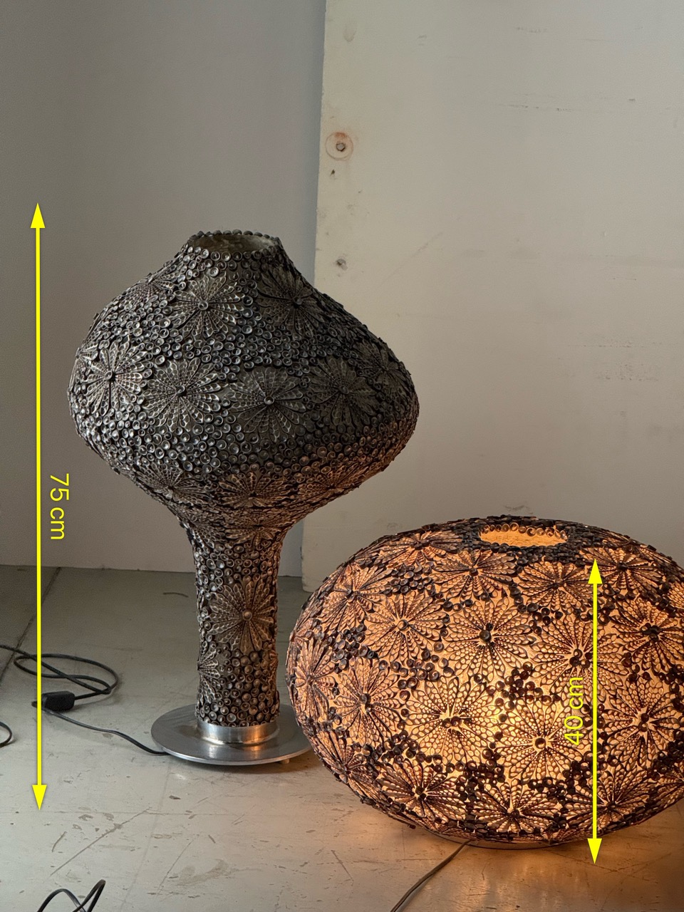 Lampade artigianali in conchiglie